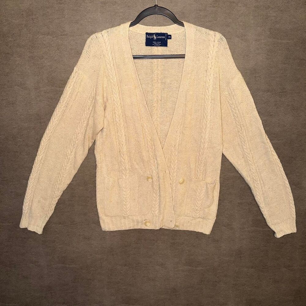 Ralph Lauren 1990s Silk Hand Knit Cardigan